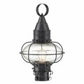 Norwell Classic Onion Outdoor Post Light - Gun Metal with Seeded Glass 1511-GM-SE